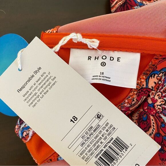 RHODE x Target Large Leafy Floral Print Underwire Bikini Swim Top Sz 18 NWT - Picture 8 of 13